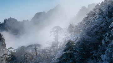 黄山雾凇与晨雾