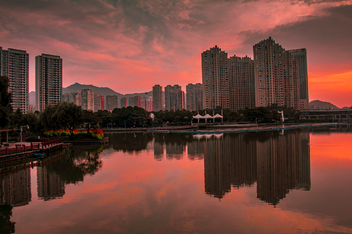 乐清中心公园晨曦