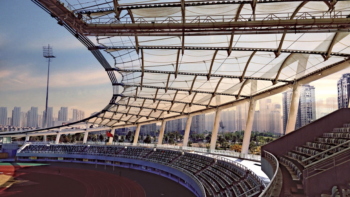 手机街拍温州乐清体育中心