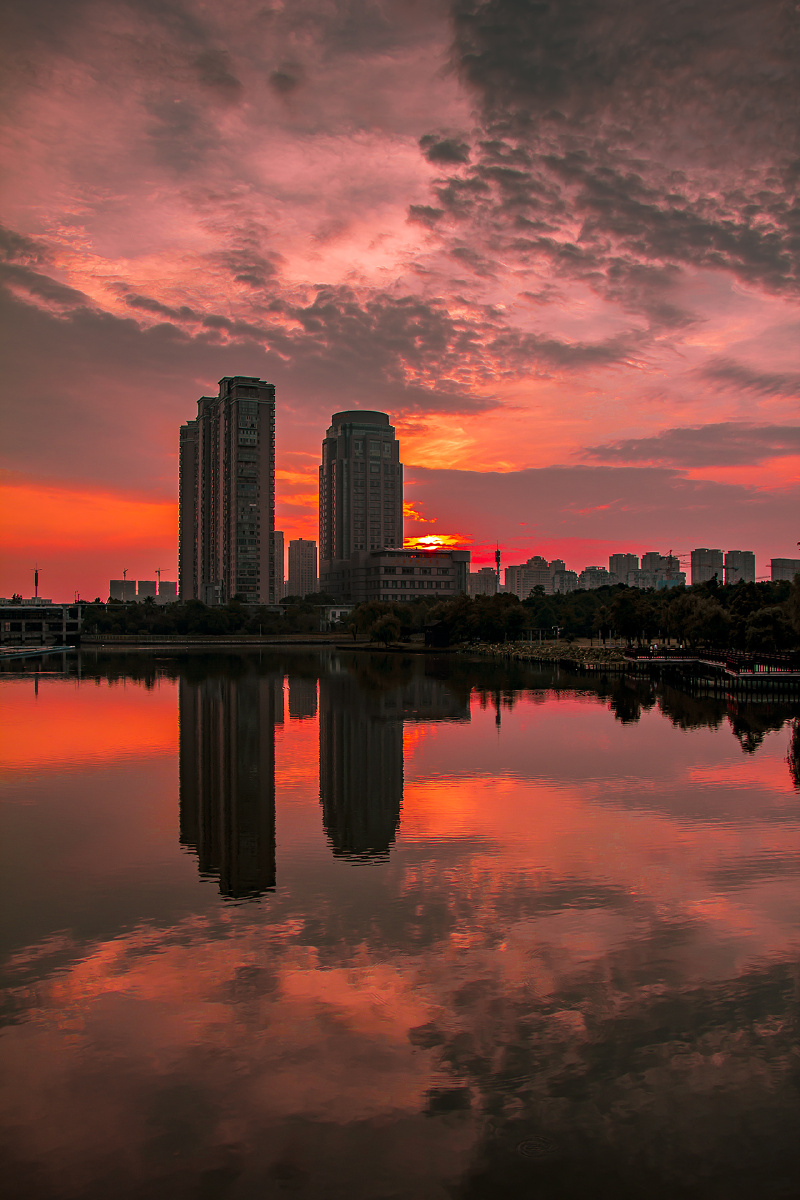 乐清中心公园晨曦