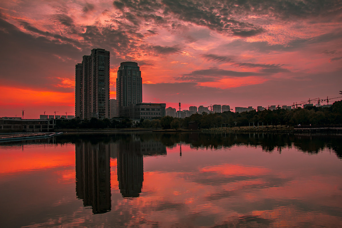 乐清中心公园晨曦