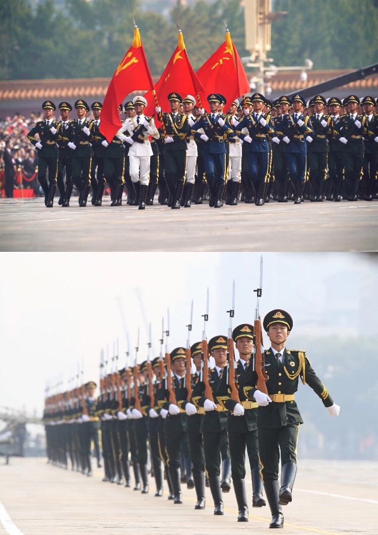 点赞!他们的正步踏出铿锵之声#相约强军新时代,新中国成立70周年