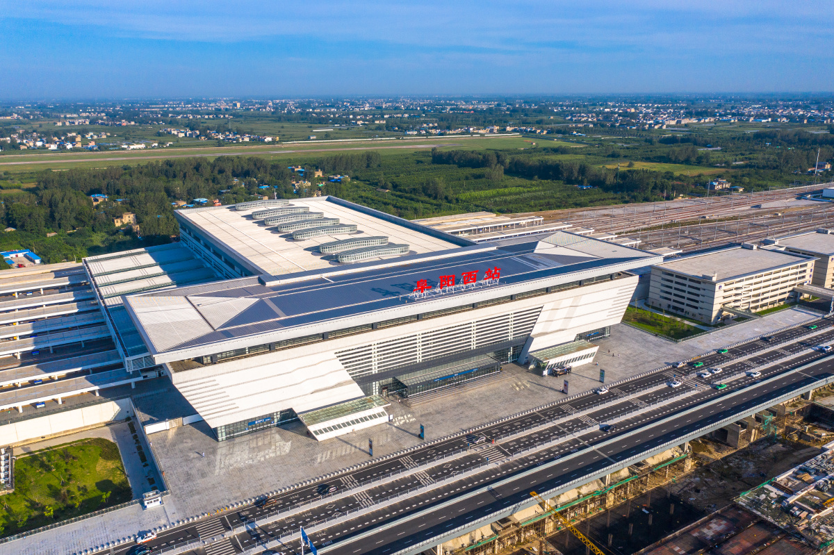 高铁阜阳西站鸟瞰图