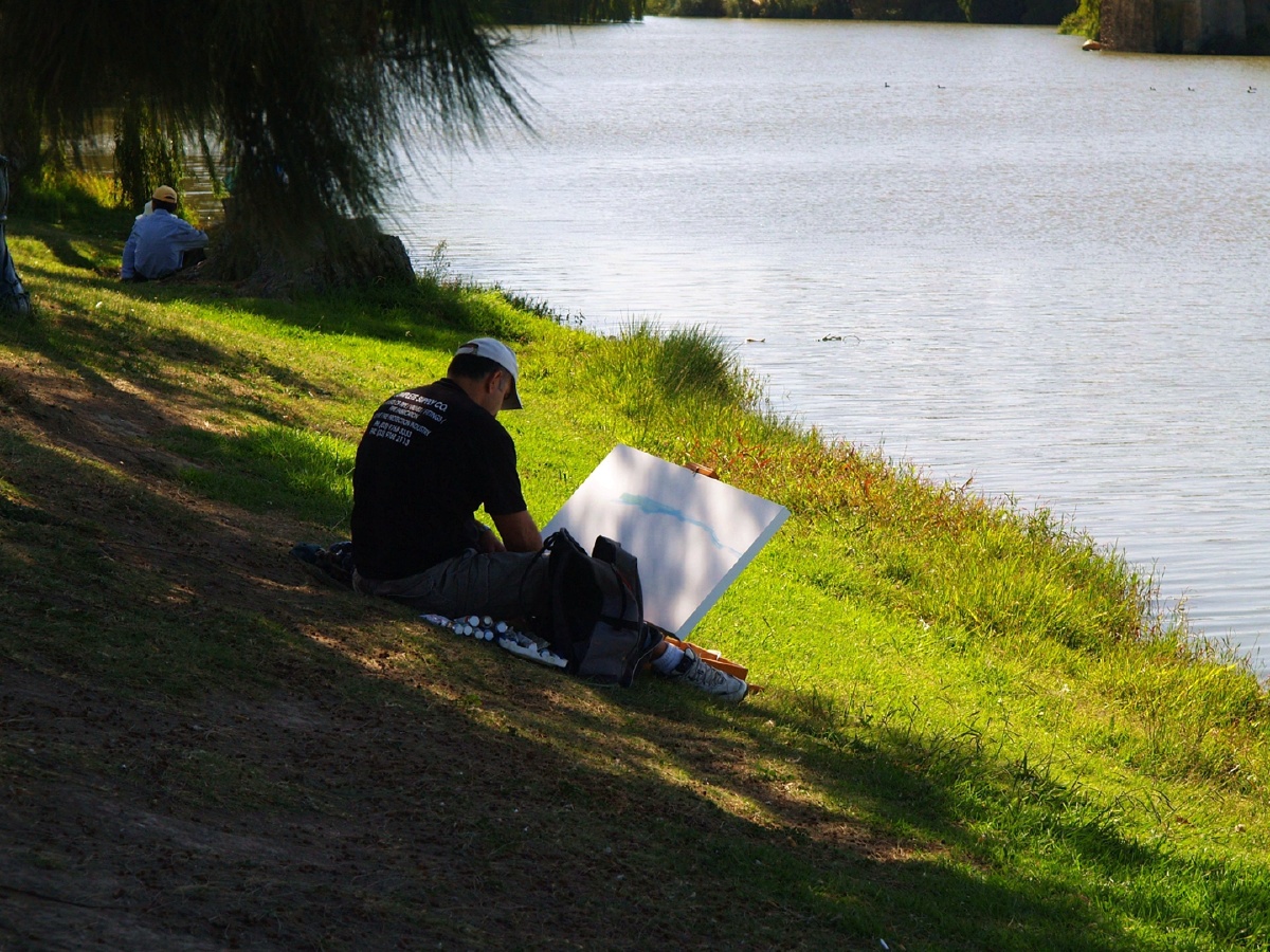 湖边写生paintfromnaturebythelakeside