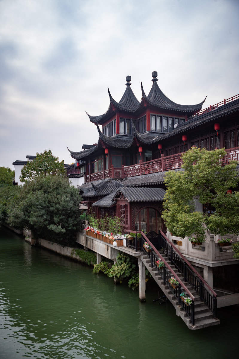 南京夫子庙夕阳下的秦淮河畔最美金陵