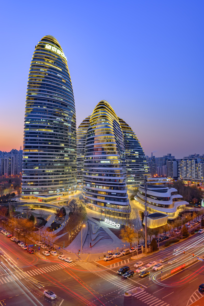 北京望京soho炫丽夜景