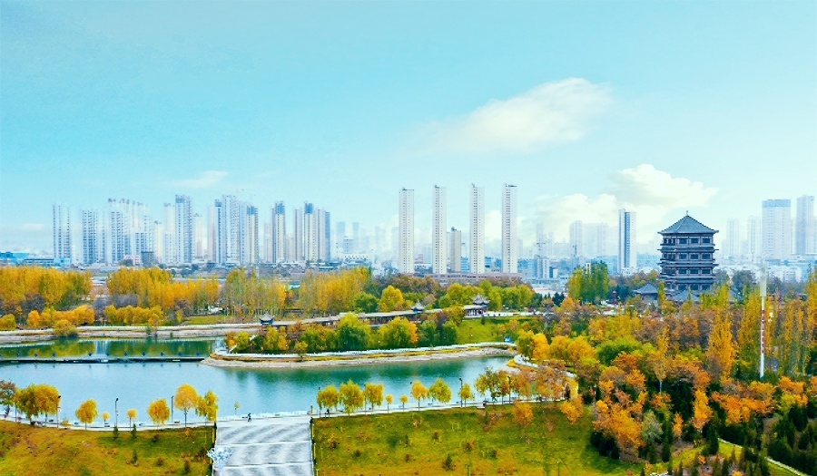 白银市金岭公园秋色航拍组照