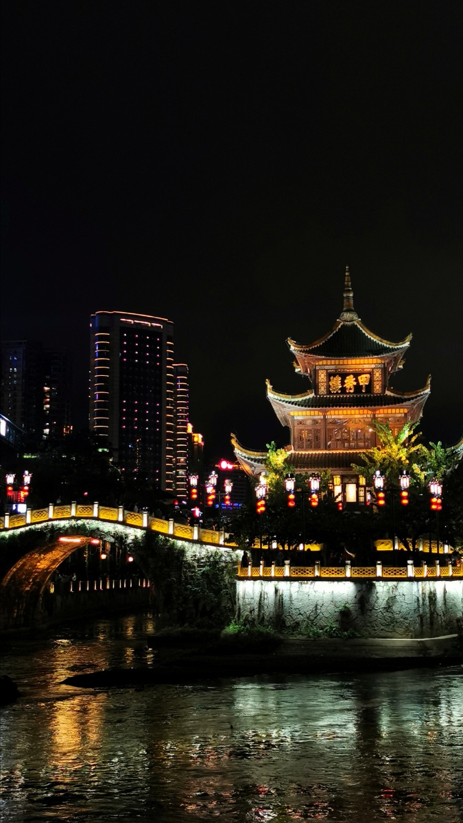 贵阳国庆加中秋灯光秀系列之甲秀楼