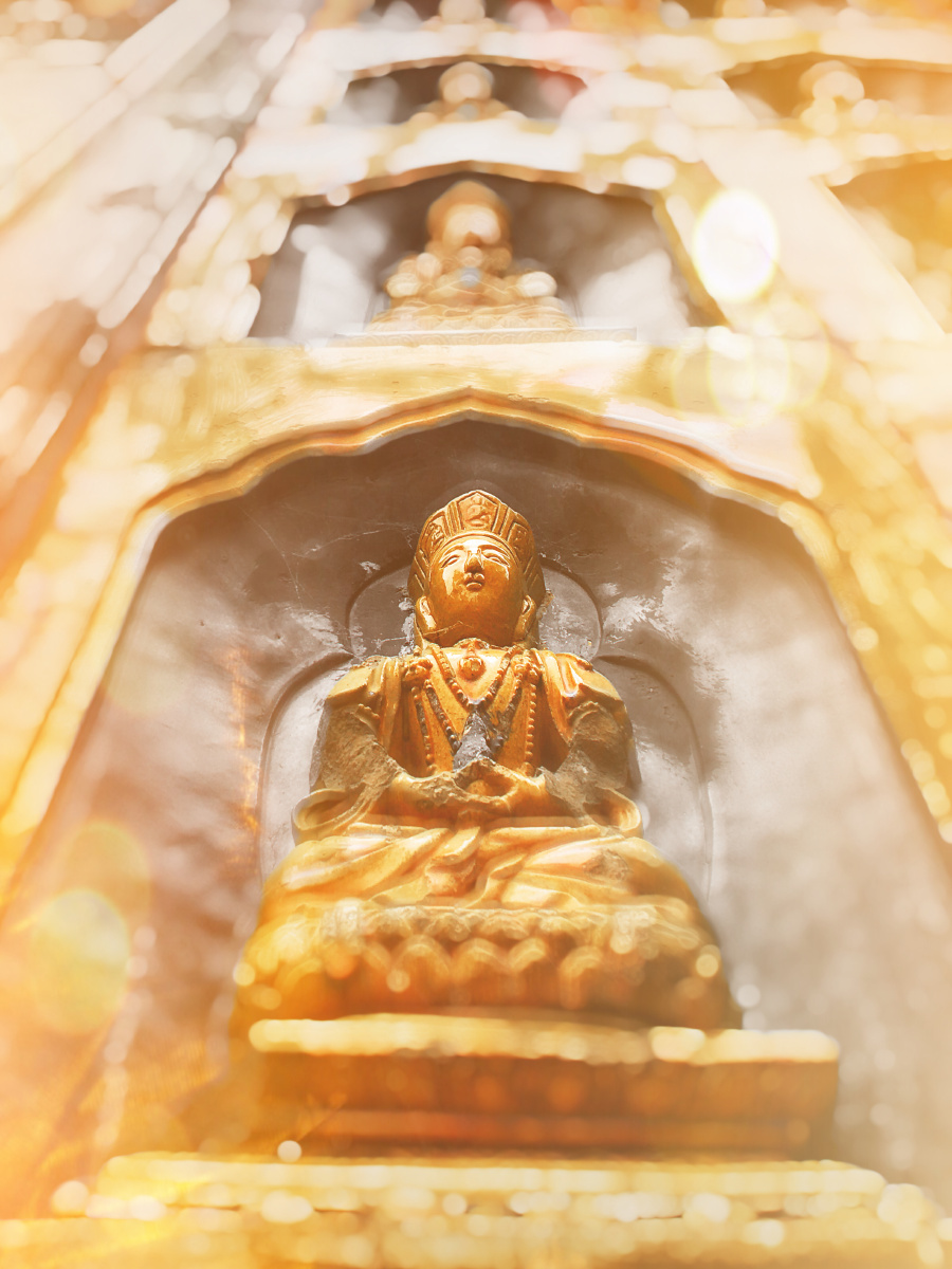 佛光普照颐和园四大部洲琉璃壁上的佛像