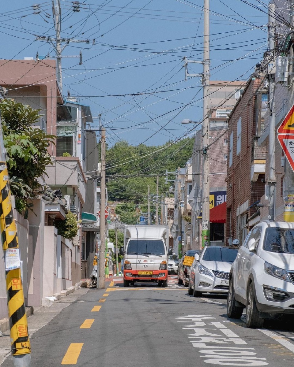 韩国海岸小镇风居住的街道676767