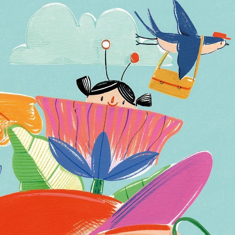 可爱儿童风格插画作品配色很清新丨