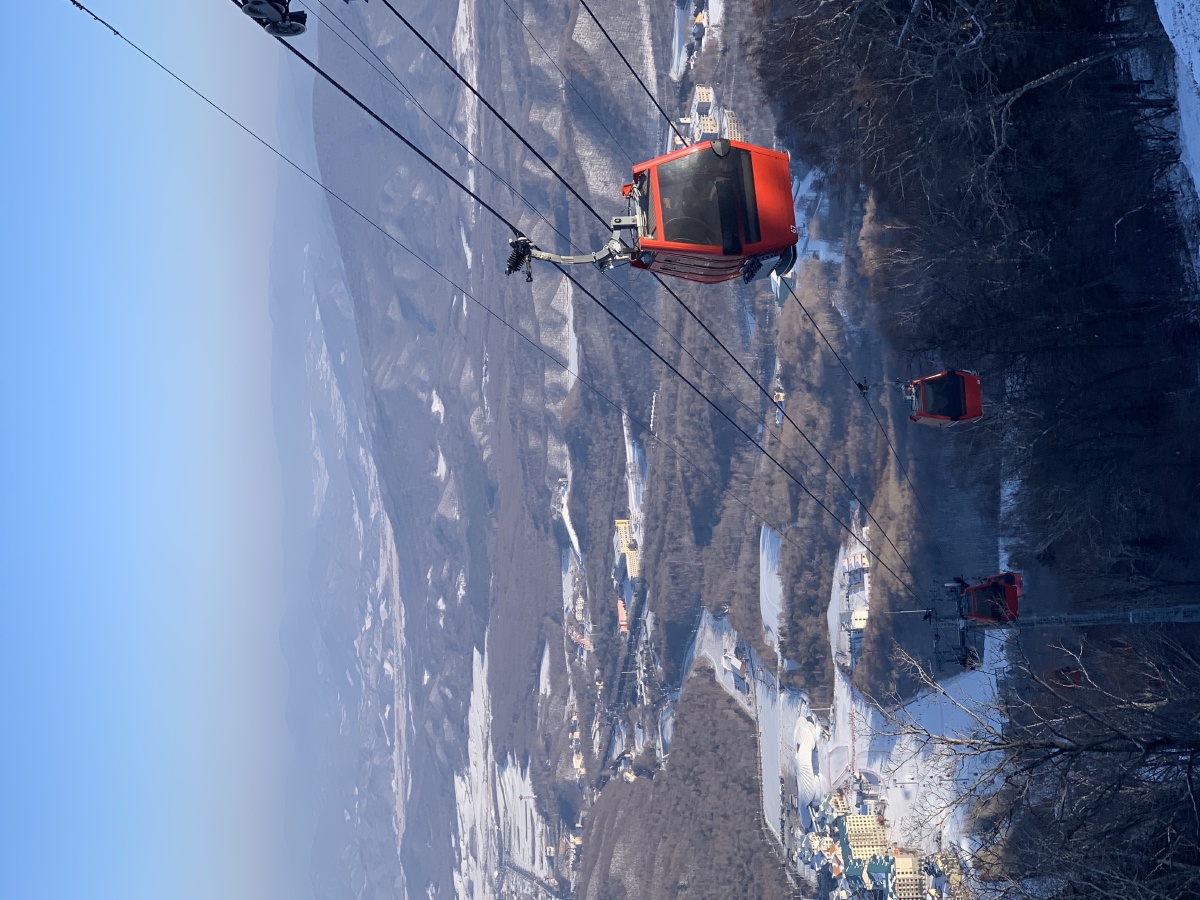 亚布力滑雪场缆车07日落
