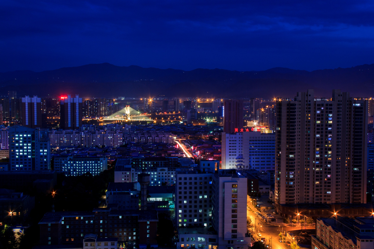兰州安宁夜景,兰州夜景,兰州安宁_大山谷图库