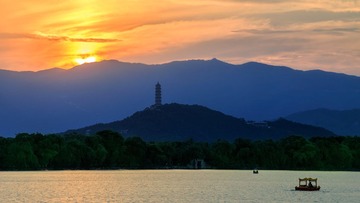 颐和园日落