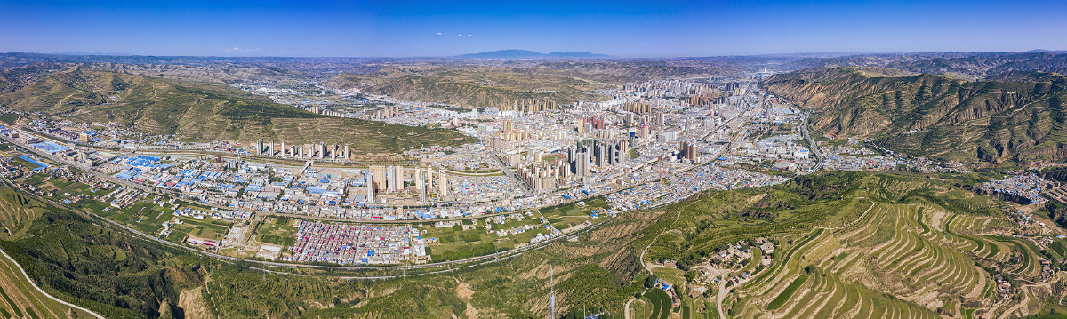 航拍定西城甘肃省定西市安定区