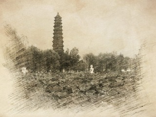 荷塘映塔__meitu_1