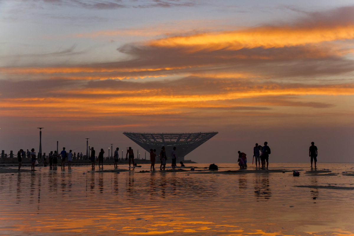 鲅鱼圈山海广场落日