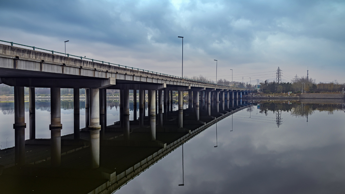 青岛白沙河冬日风光