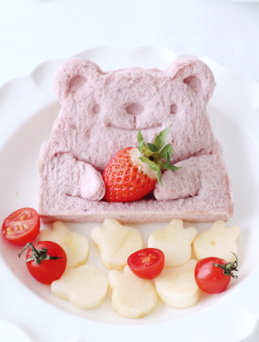 可爱小熊造型吐司好好吃早餐